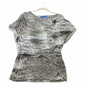 Simply Vera Vera Wang GRAY Tunic Blouse with Tie